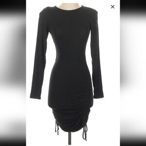 Melrose and Market Black Ruched Long Sleeve Dress